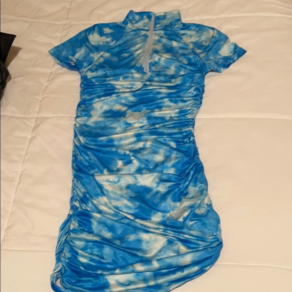 Sky blue tight fitted dress